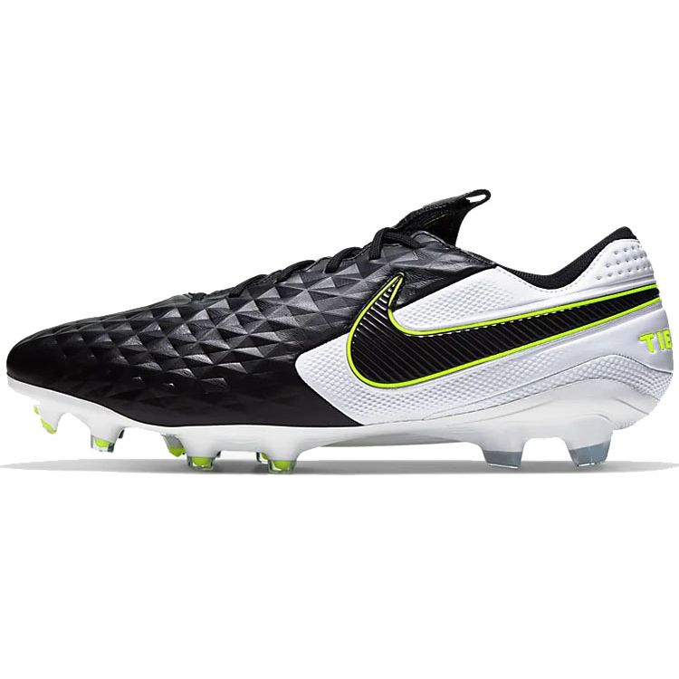 Мужские кроссовки Nike Tiempo Legend 8 Elite FG Black Volt белые AT5293-007 42.5
