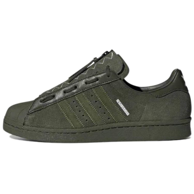 Кроссовки унисекс adidas Neighborhood x Superstar 80s Night Cargo Green Wild-Pine Cloud-White GX1401 44⅔
