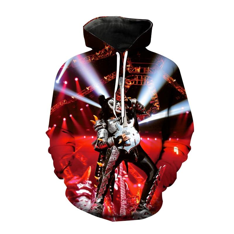 Толстовка с капюшоном Rock Kiss Band 3D Print для мужчин и женщин в стиле хип-хоп, уличная одежда, большие толстовки, пуловеры, толстовки с капюшоном, топы, детская одежда S