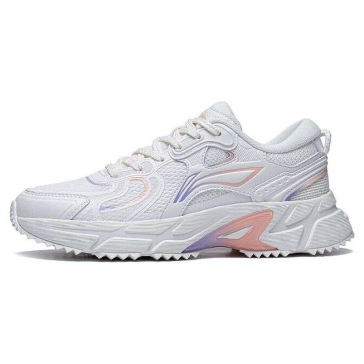 Кроссовки Li Ning Shiguang из искусственной кожи в стиле ретро с нескользящей износостойкой дышащей тканью и низким верхом для бега для женщин ARXT008-1 35