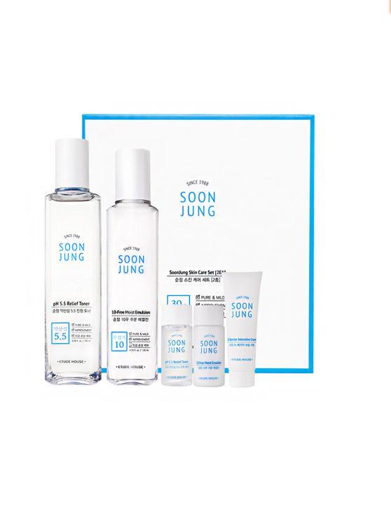Наборы косметики  Joom ETUDE HOUSE Soonjung Skin Care Set (бесплатный тонер + эмульсия + крем) - гипоаллергенное успокаивающее и увлажняющее средство для чувствительной кожи 1 set