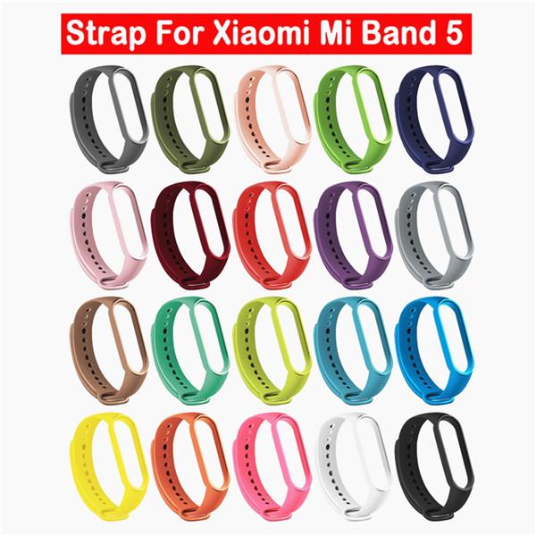 Силиконовый ремешок для часов, сменный ремешок для часов, ремень для Xiaomi Mi Band 5, спортивный браслет black