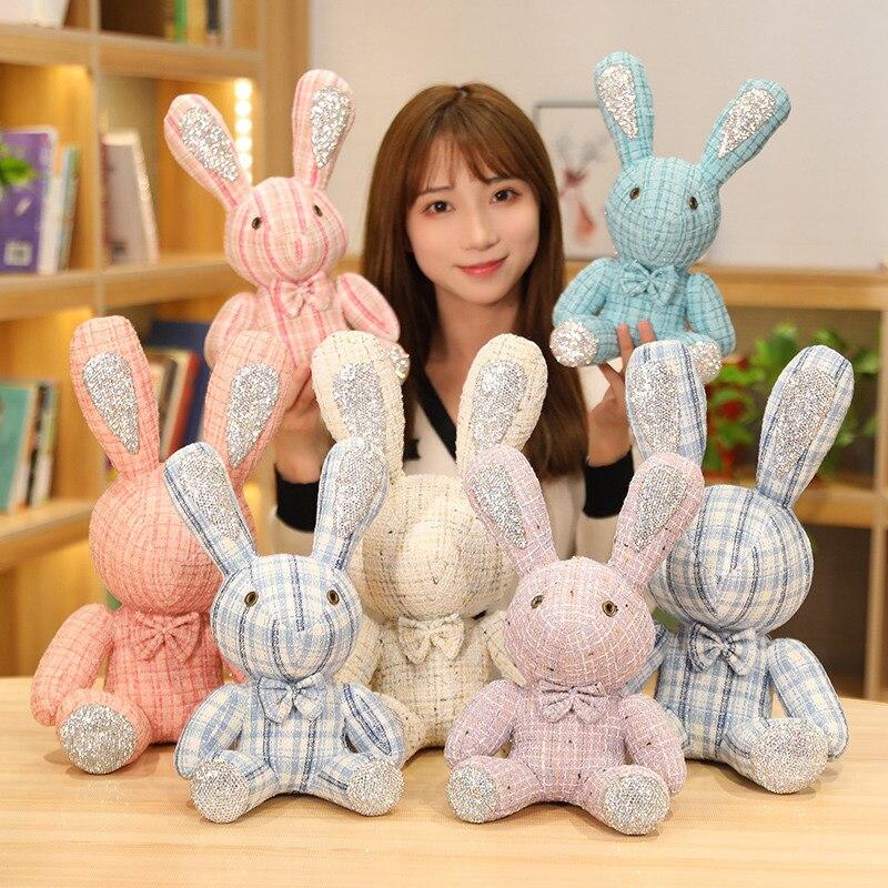 1 шт. 32/40 см креативные плюшевые игрушки в виде кролика Kawaii с бриллиантами, куклы-кролики, мягкая тканевая подушка с животными для подарков подруге 32CM