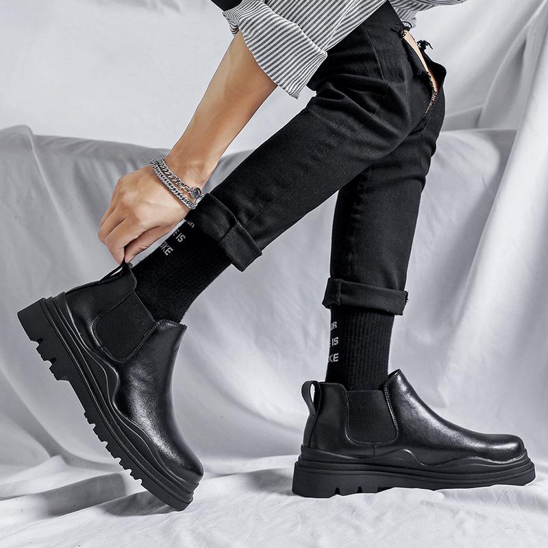 Средняя помощь Martin Boots Men s British Style Outdoor Boots Big Yellow Boots Tooling Men S Shoes Men s Tide Boots 4510-R 38 чёрный