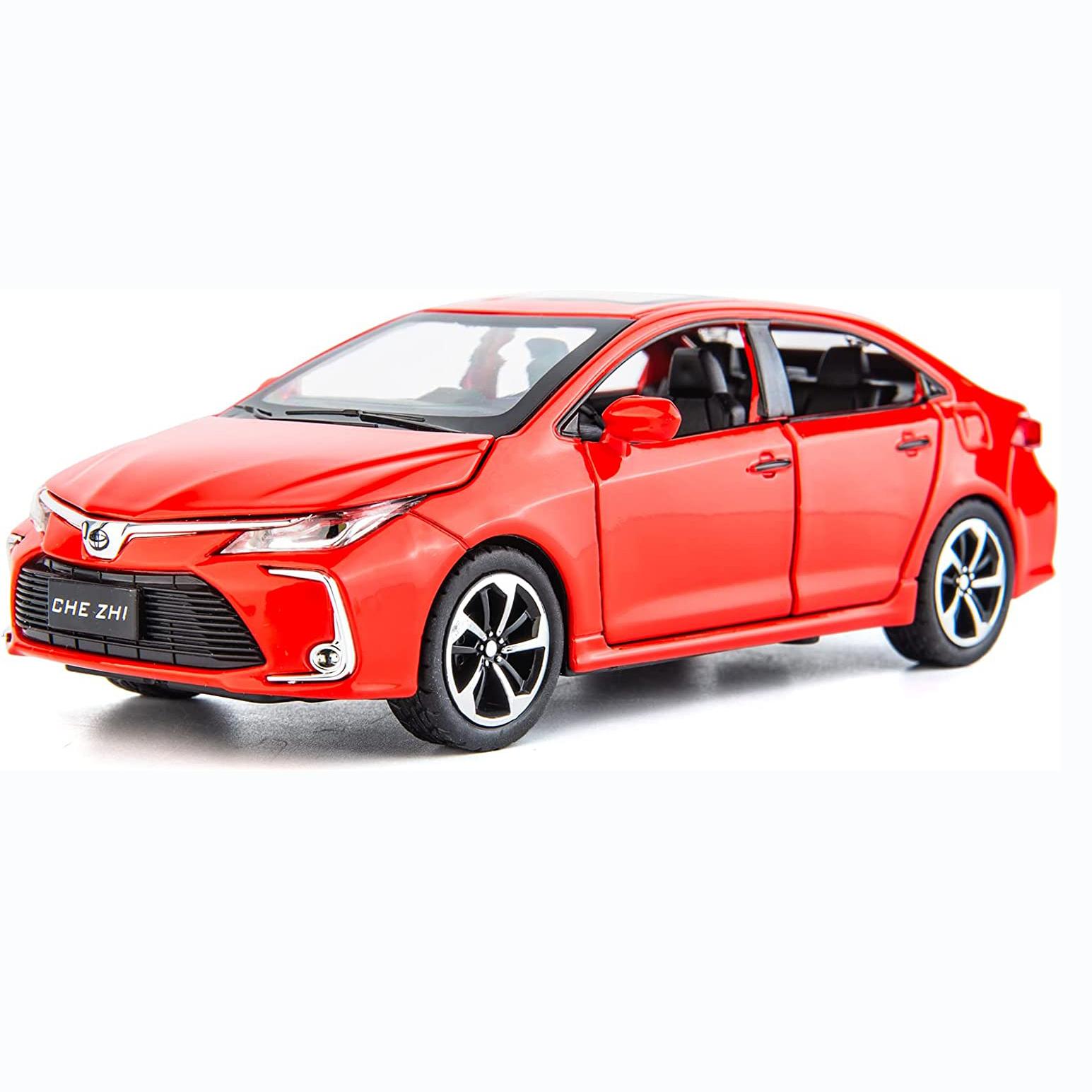 1:32-масштабная модель автомобиля Toyota Corolla, игрушечный автомобиль из цинкового сплава со звуком и светом для детей, мальчиков и девочек 1/32-15.5x7x4.5cm красный