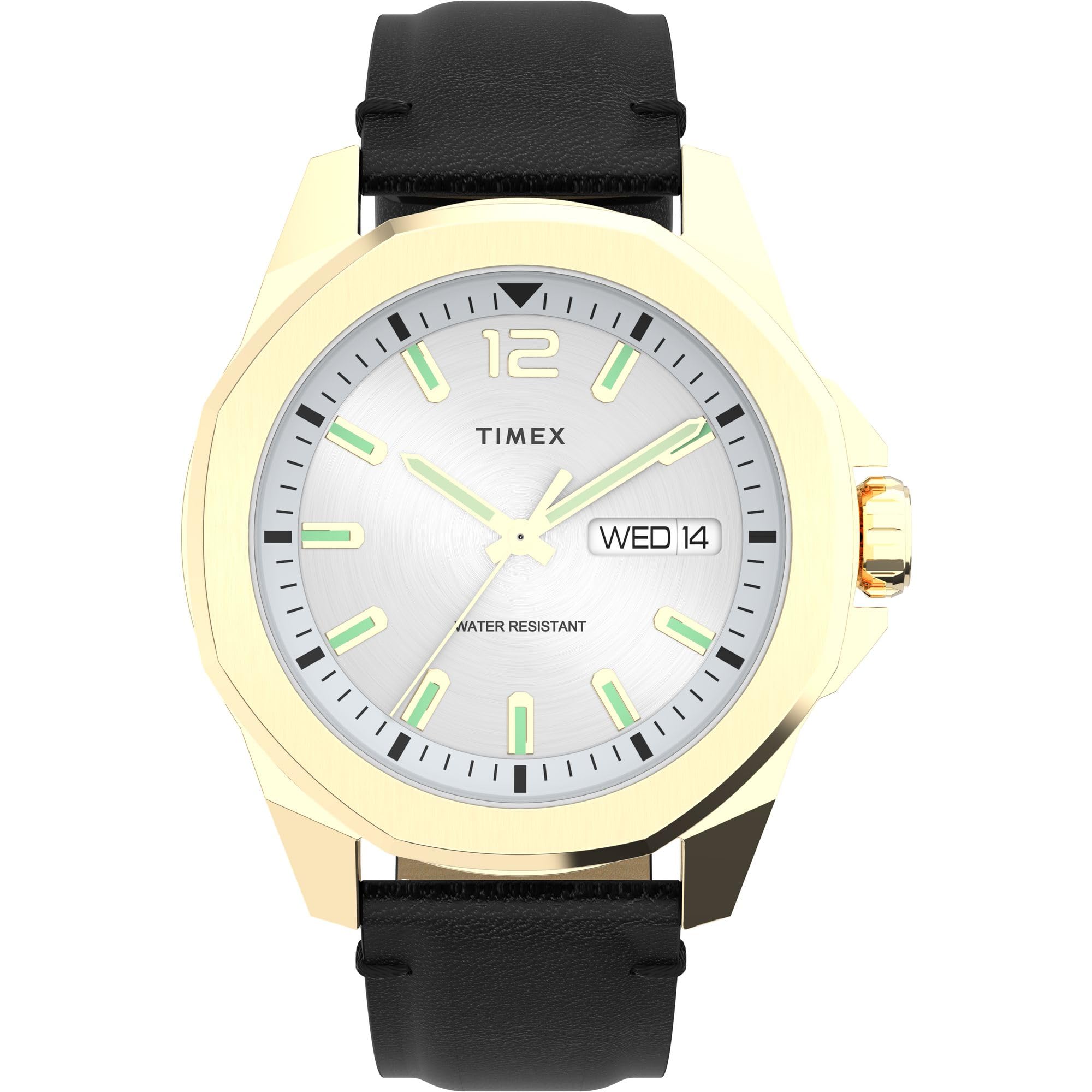 [Timex] Часы Essex Ave с белым циферблатом, кварцевые, водонепроницаемые, 5 АТМ, минеральное стекло, 46 мм, TW2W43200, мужские, черные [Товар]