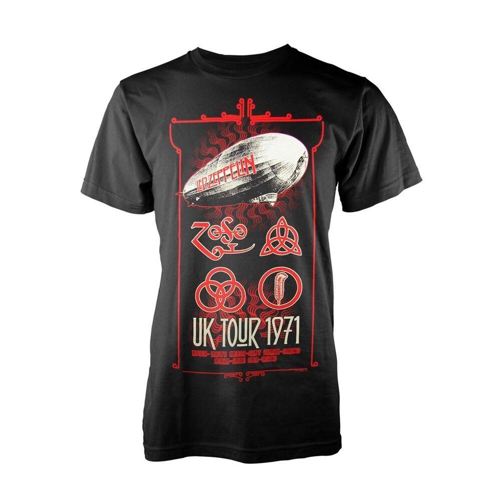 Led Zeppelin Uk Tour 71 Ly Черная футболка унисекс Classic Rock 1971 S
