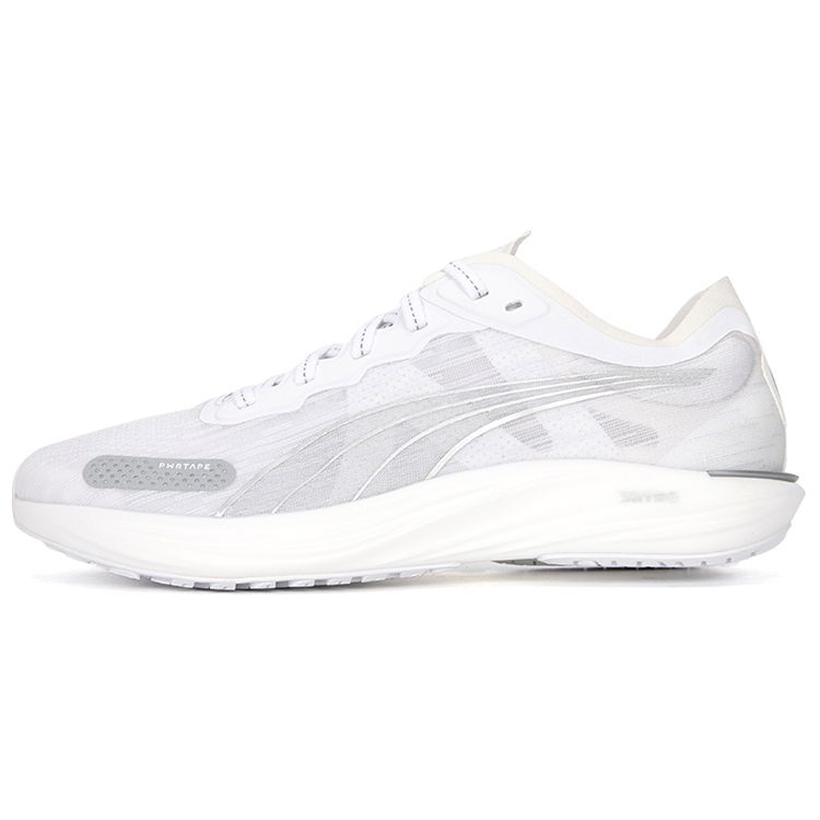 Puma Кроссовки для марафона Liberate Nitro 2 на шнуровке, легкие, с низким верхом, с амортизацией, женские, белые, серые 377316-03 37