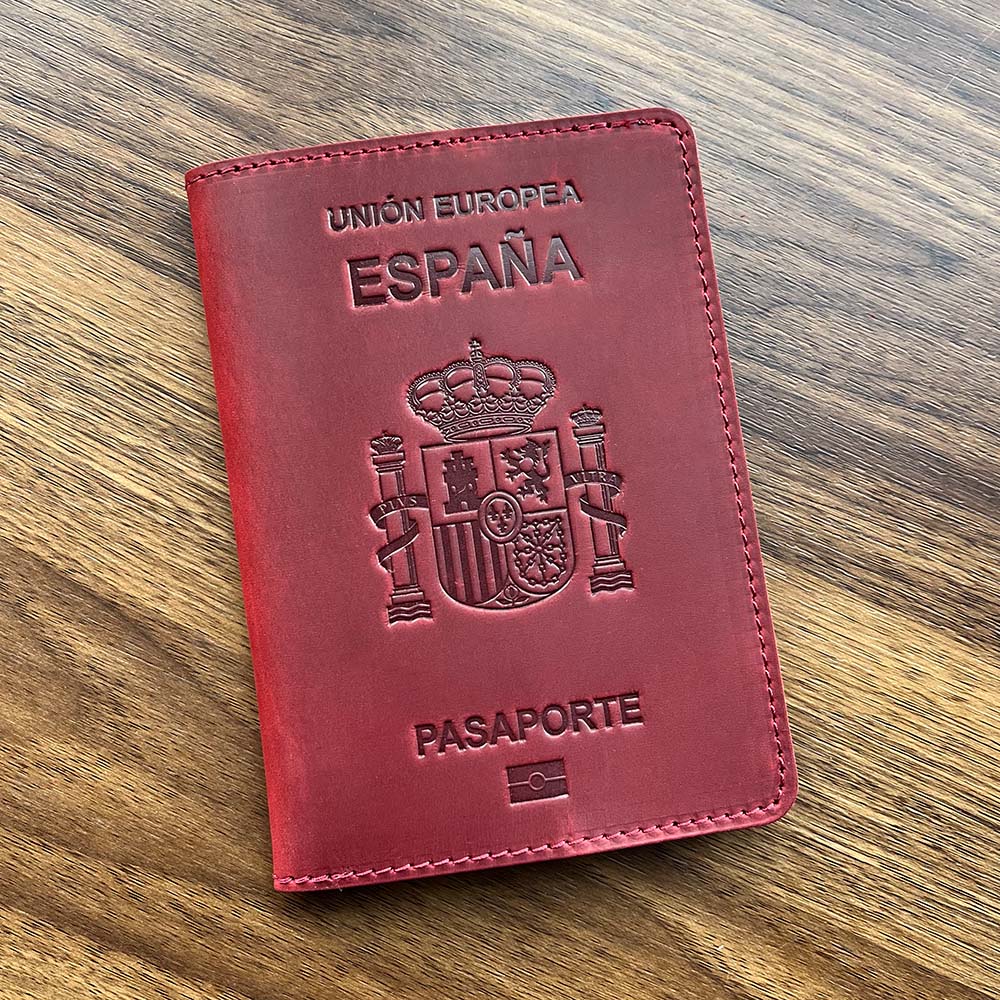 Обложка для испанского паспорта из натуральной кожи Crazy Horse Funda Pasaporte Деловая прочная обложка для испанского паспорта унисекс чёрный