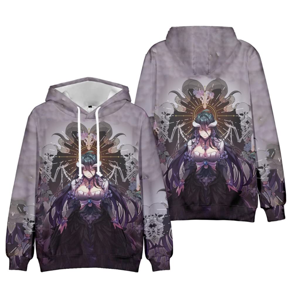 2024 Новое поступление Overlord Albedo Anime Merch Hoodies Sportswear Hooded Cool Style Women/Men Hooded Pullover Clothes S