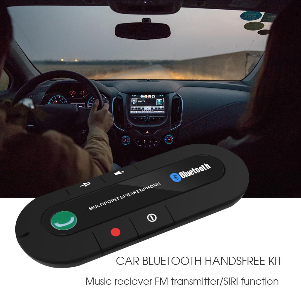 Беспроводная связь Bluetooth с громкой связью, многоточечная громкая связь, автомобильный комплект, козырек, MP3-плеер чёрный