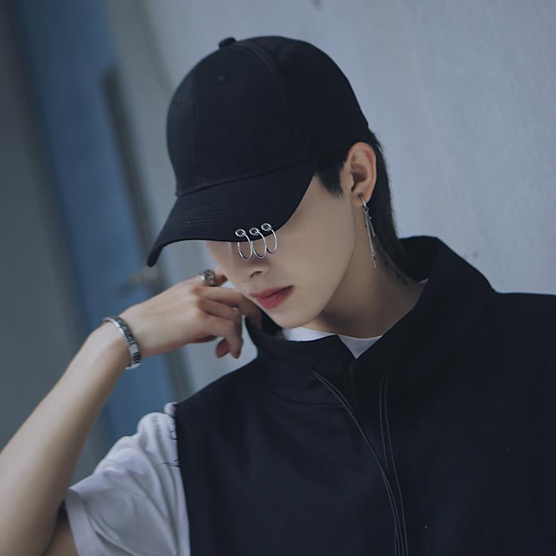 Мужская женская модная шляпа KPOP, регулируемая бейсболка Snapback с кольцами розовый