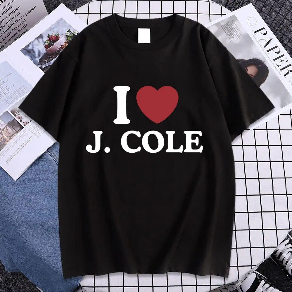 Футболка с рисунком I Love J Cole 2023s, рэп, хип-хоп, панк, футболка с коротким рукавом, унисекс, женская модная винтажная футболка большого размера в стиле Харадзюку L