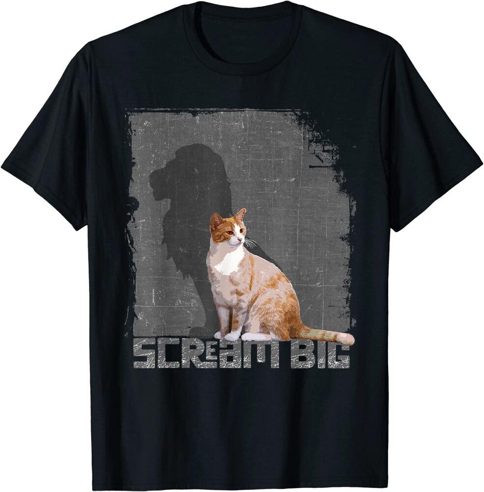 Отличная футболка унисекс Lucky Cat с винтажным дизайном Li0n Shadow S