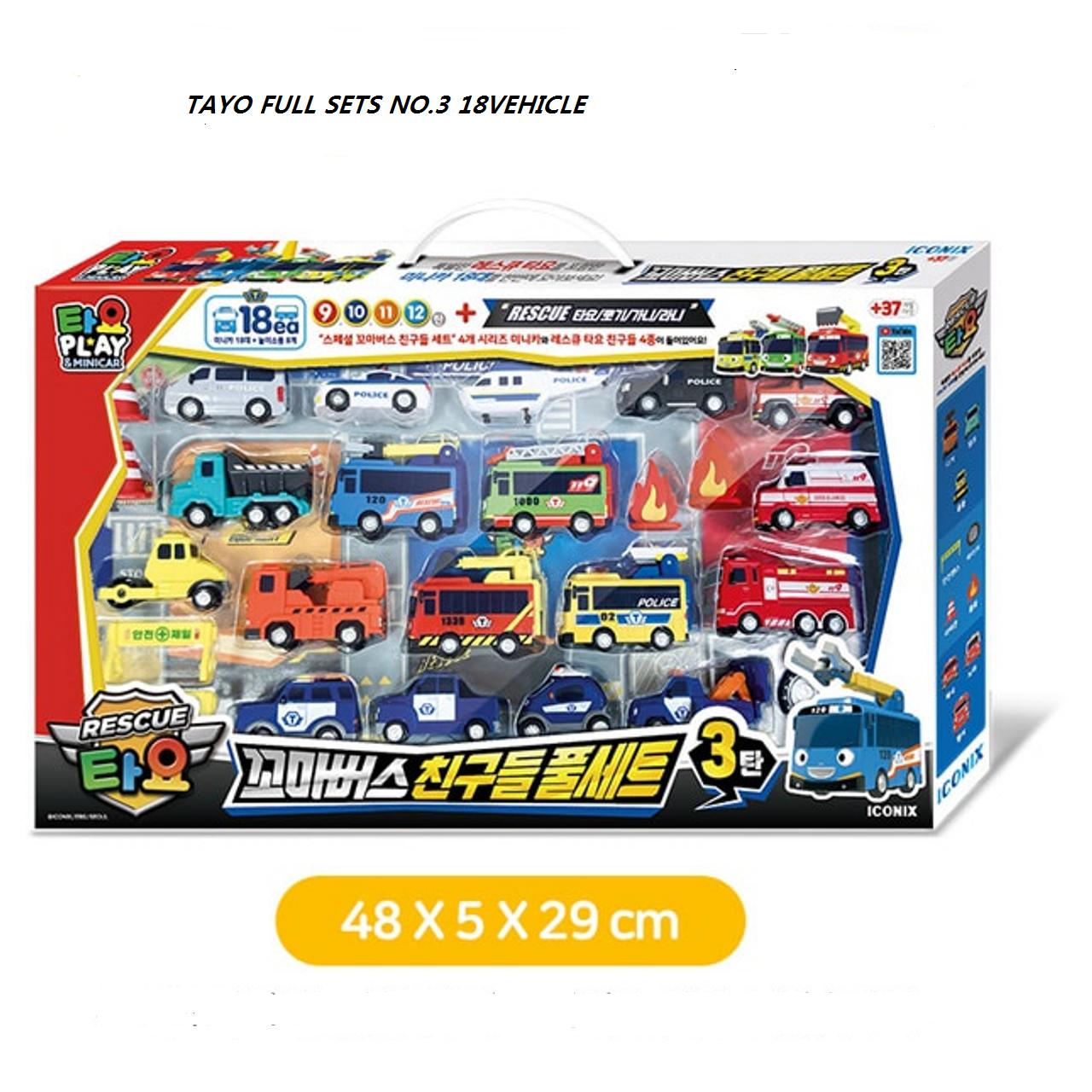 Набор мини-автомобилей Tayo Little Bus Friends Special, 18 предметов, Rescue Team V.3 Iconix Tayo fullset 3-18 vehicle