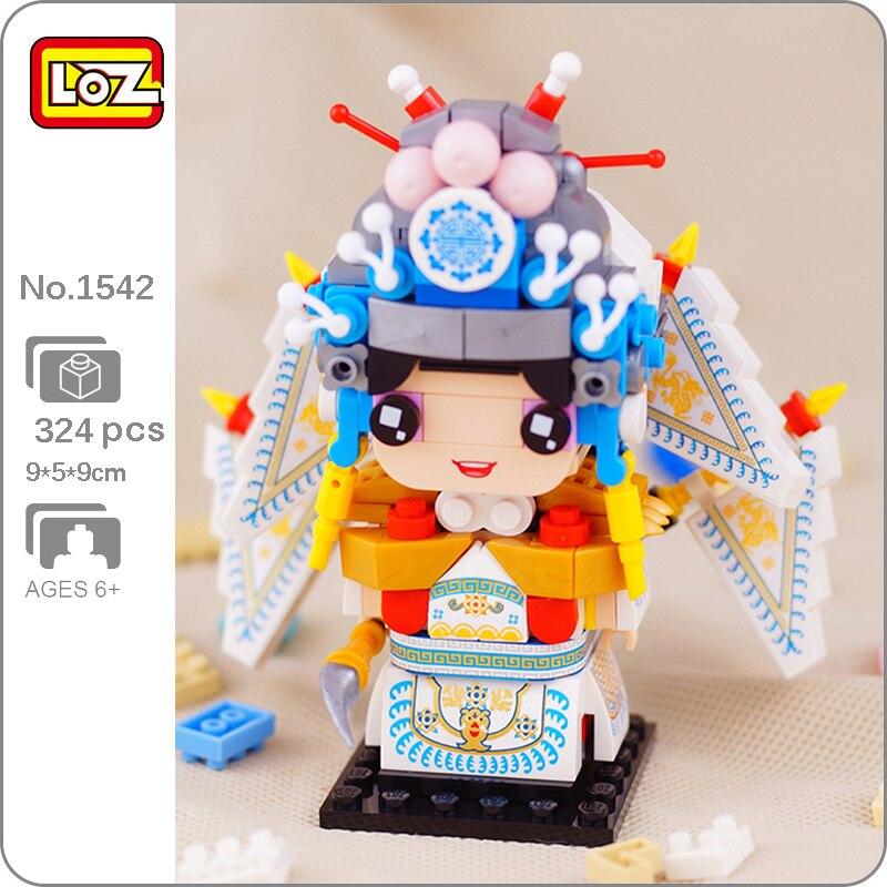 LOZ 1542 Классический Пекинская Опера Китай Древний Мужской Меч Воина 3D Модель DIY Мини Блоки Кирпичи Строительная Игрушка без Коробки