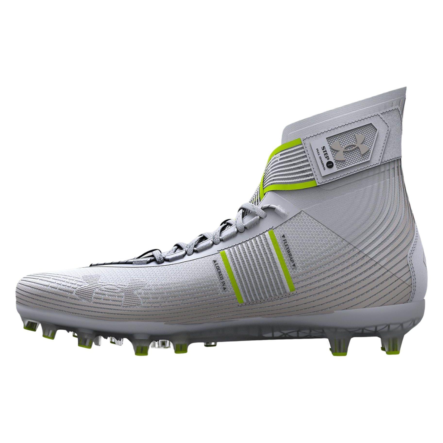 Футбольные бутсы  Joom Мужские кроссовки Under Armour Highlight MC White Silver Lime Metallic-Silver 3023716-106 42.5