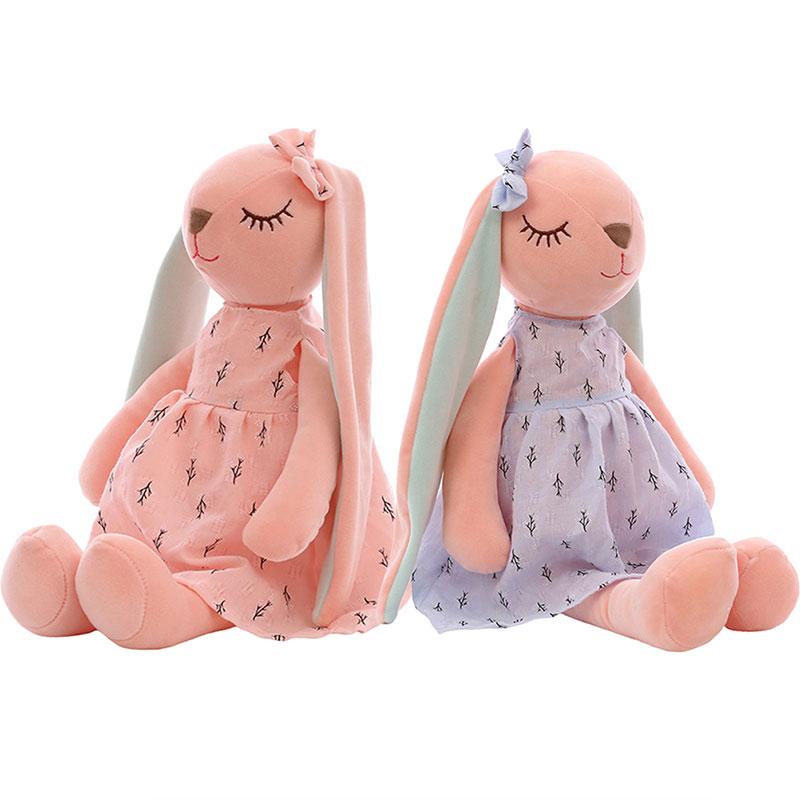 Kawaii Длинные уши кролика, плюшевые игрушки для маленькой девочки, кукла для успокоения, детская игрушка для сна, мягкие плюшевые игрушки, мягкие игрушки, детские игрушки