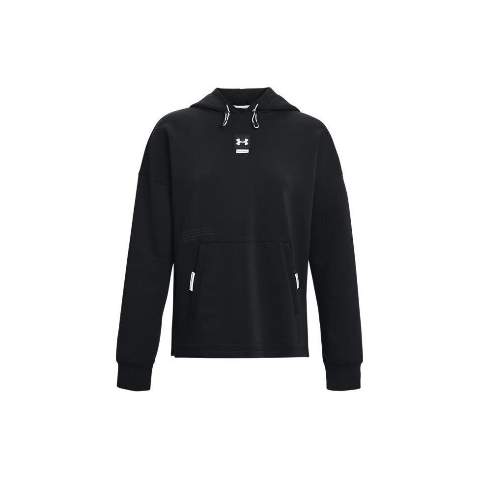 Under Armour FW22 сплошной цвет с небольшим логотипом толстовка с длинными рукавами женские топы черный 1374117-001 S