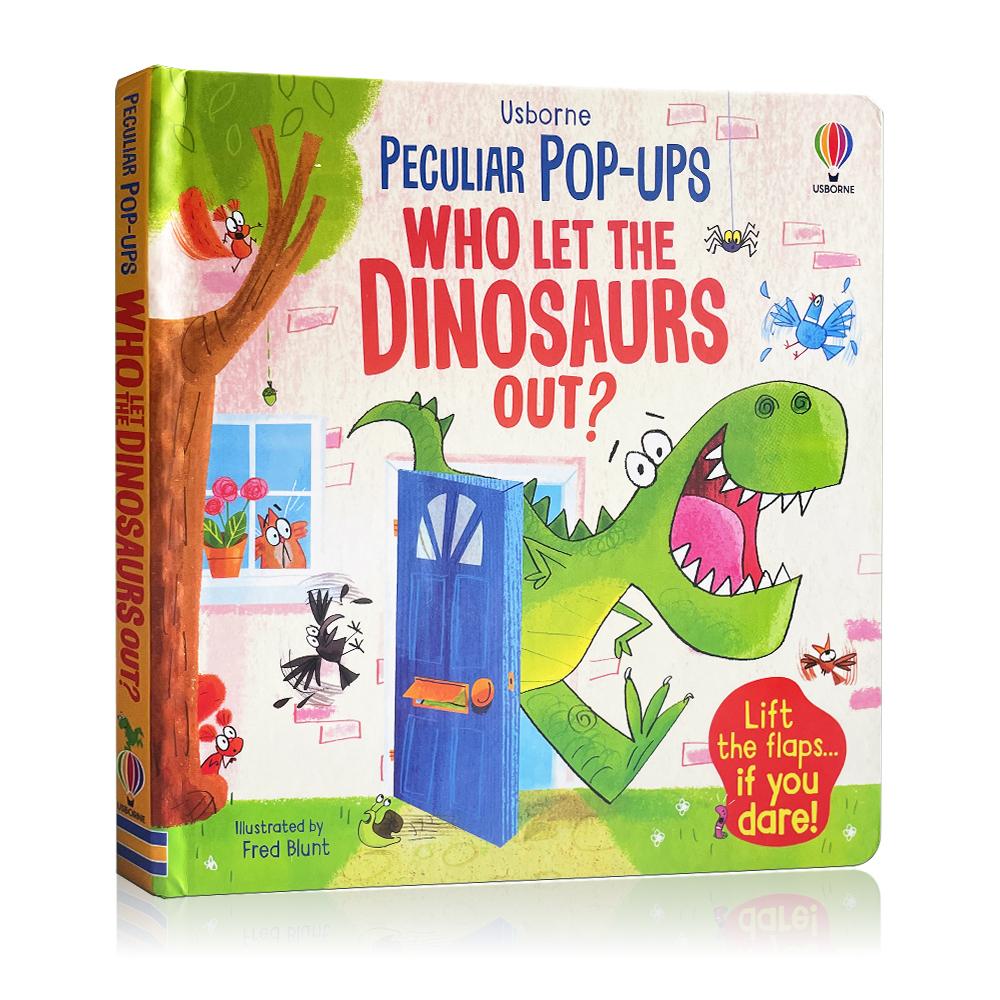 Детские книги Usborne Pop-UPS Кто выпустил динозавров? Иллюстрированные книги Картон Английская книга для творчества Сказки на ночь Детские обучающие игрушки