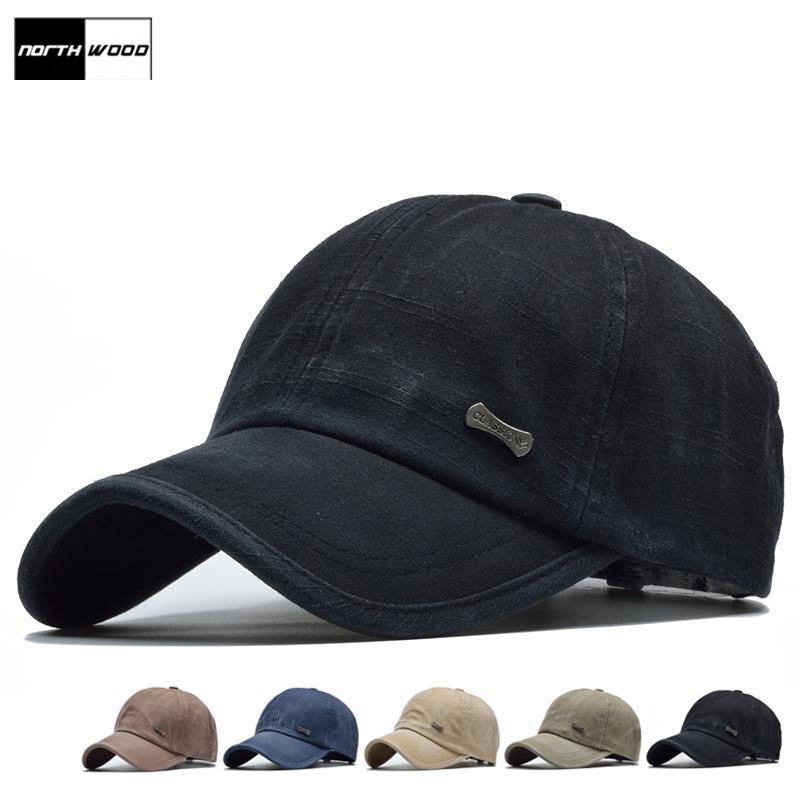  [NORTHWOOD] однотонная классическая хлопчатобумажная бейсболка для мужчин Snapback и женская кепка-дальнобойщик из мягкой ткани 55-60cm чёрный