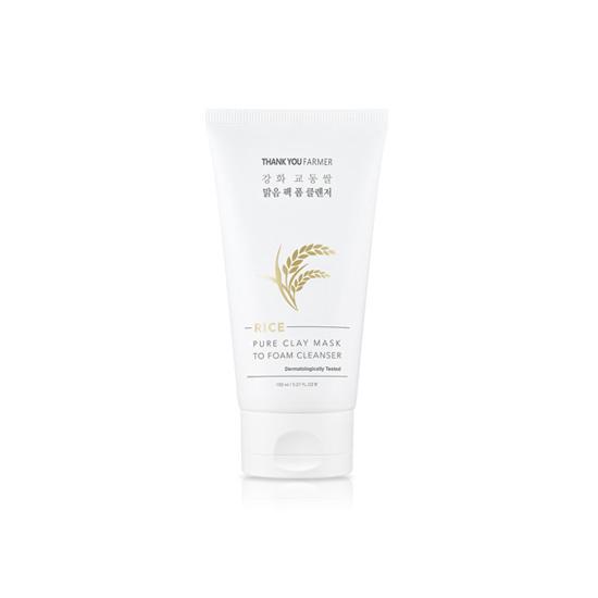 THANK YOU FARMER Rice Pure Clay Mask To Foam Cleanser 150 мл