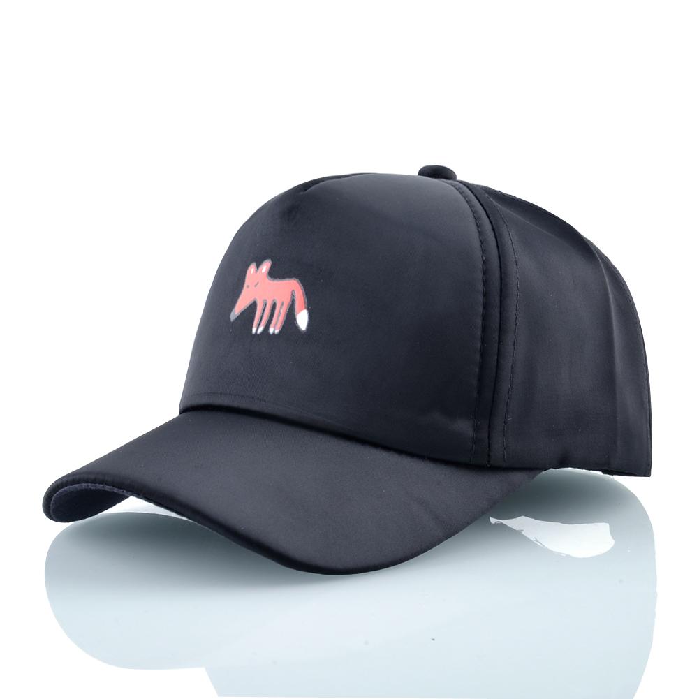 Бейсболка для мальчиков и девочек, милые шапки Snapback с лисой, детская сезонная весна-лето, уличная шляпа с регулируемым козырьком 3-5years белый