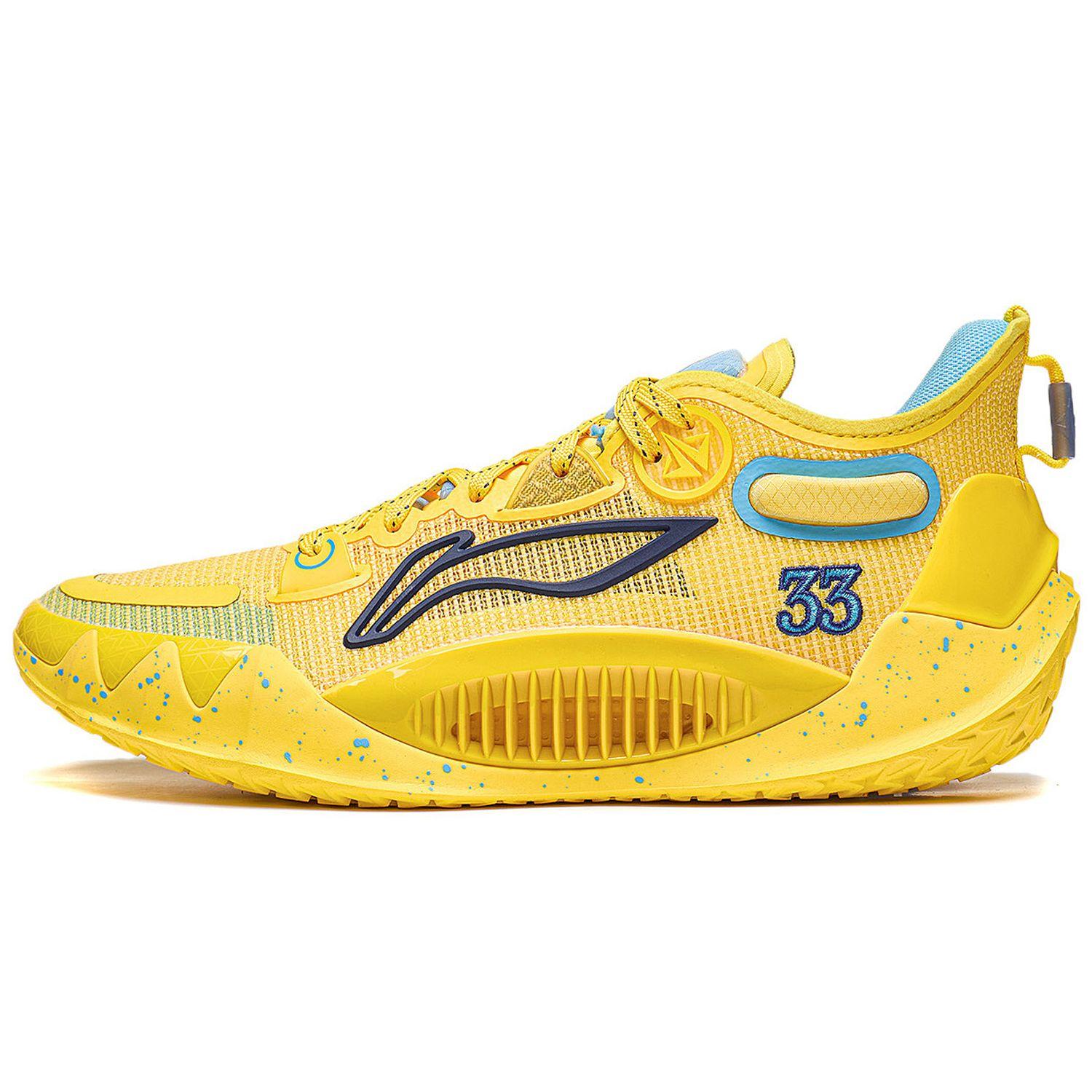 Баскетбольные кроссовки Li Ning Jimmy Butler 1 University Slip Resistant Durable Breathable Low Top для мужчин, ярко-желтые ABAS051-32 45