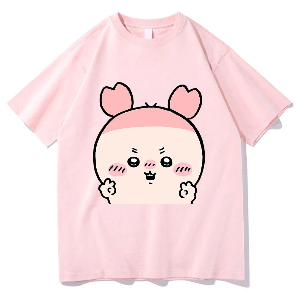 Футболка Chiikawa унисекс Harajuku с эстетической графикой Kawaii футболка унисекс японского аниме мультфильм повседневные хлопковые футболки песочного цвета Корея унисекс 2XL