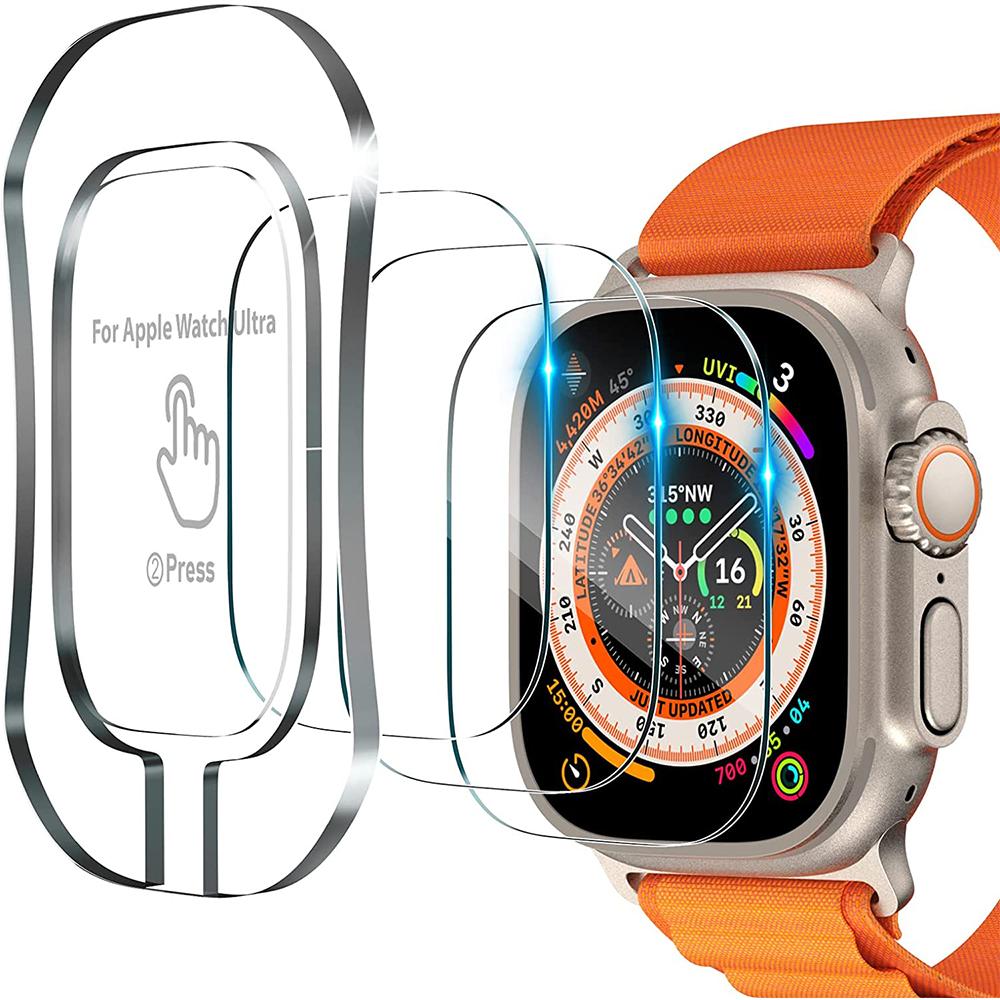 3 шт. Защитная пленка из закаленного стекла с полным покрытием для Apple Watch Ultra 2 9 8 Iwatch 49 мм 49 мм 2022 2023 Защитная пленка Защитные аксессуары 49mm