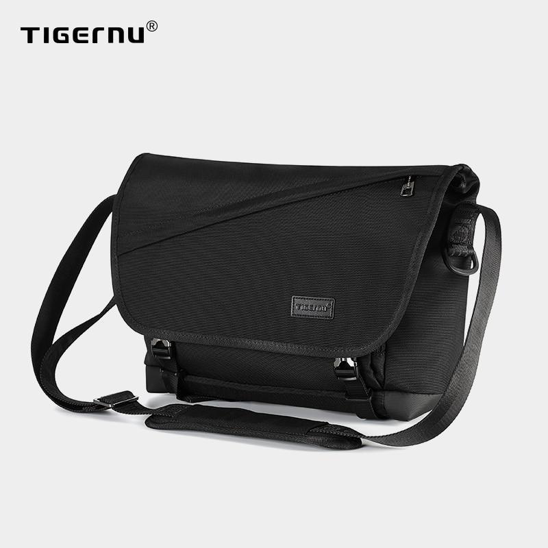 Tigernu 2021, новая модная мужская сумка на плечо объемом 9,5 л, легкие дизайнерские сумки-мессенджеры для мужчин, большая вместительная повседневная сумка-слинг для мужчин 37cm*13cm*25 чёрный