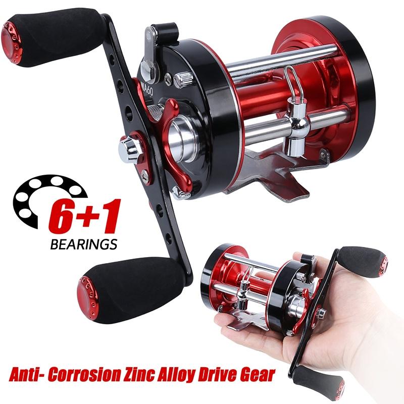 Рыболовная катушка Baitcaster 6 + 1BB, катушка для приманки, правая барабанная катушка, колесная рыболовная катушка WA4000 красный