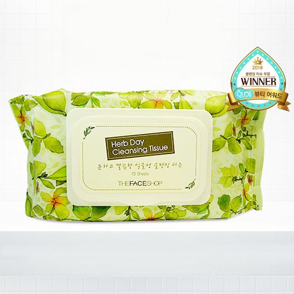 Очищающая салфетка The Face Shop Herb Day 70 листов * 1 упаковка (3 варианта) 1PACK