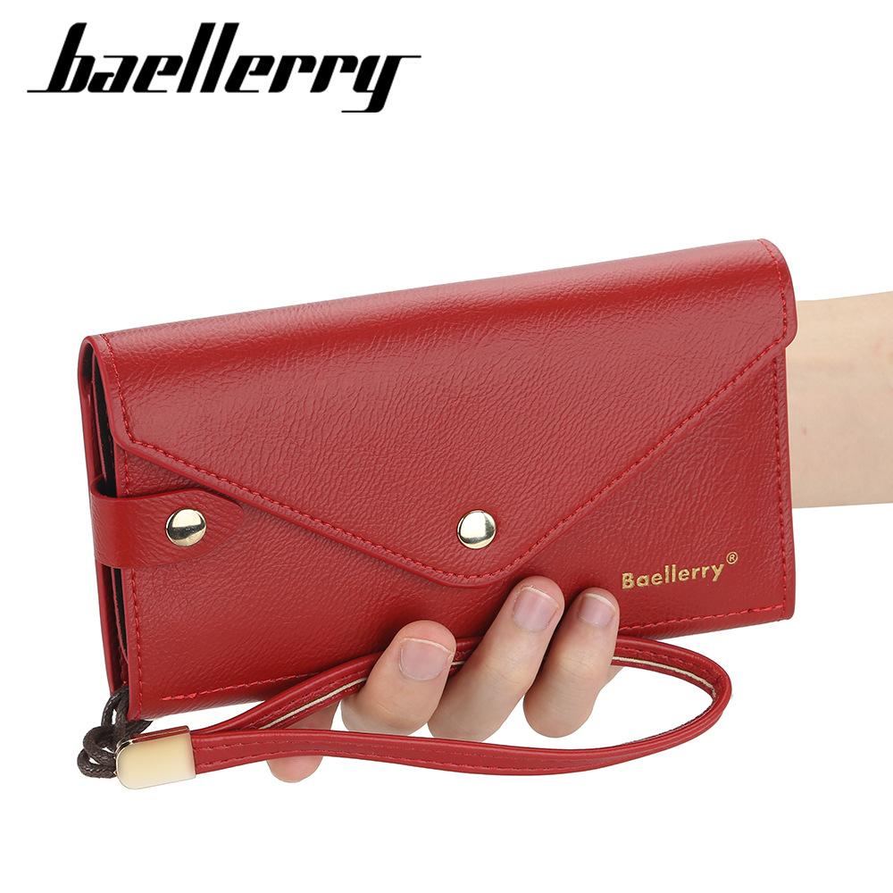 Baellerry модные женские кошельки с держателем для карт, сумки для телефона на молнии, длинный стильный кошелек для монет, кошелек из искусственной кожи 18.5cm*10cm*2.5cm красный