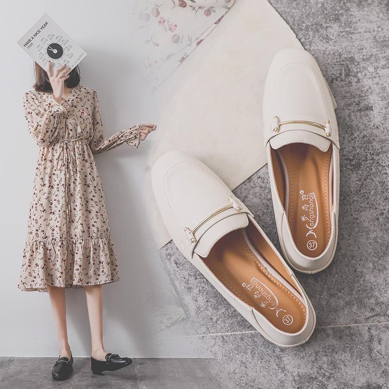 Doudou Shoes Женские одинарные туфли Женская обувь Новые весенние туфли с одной педалью Lazy Net Красные туфли на плоской подошве 34