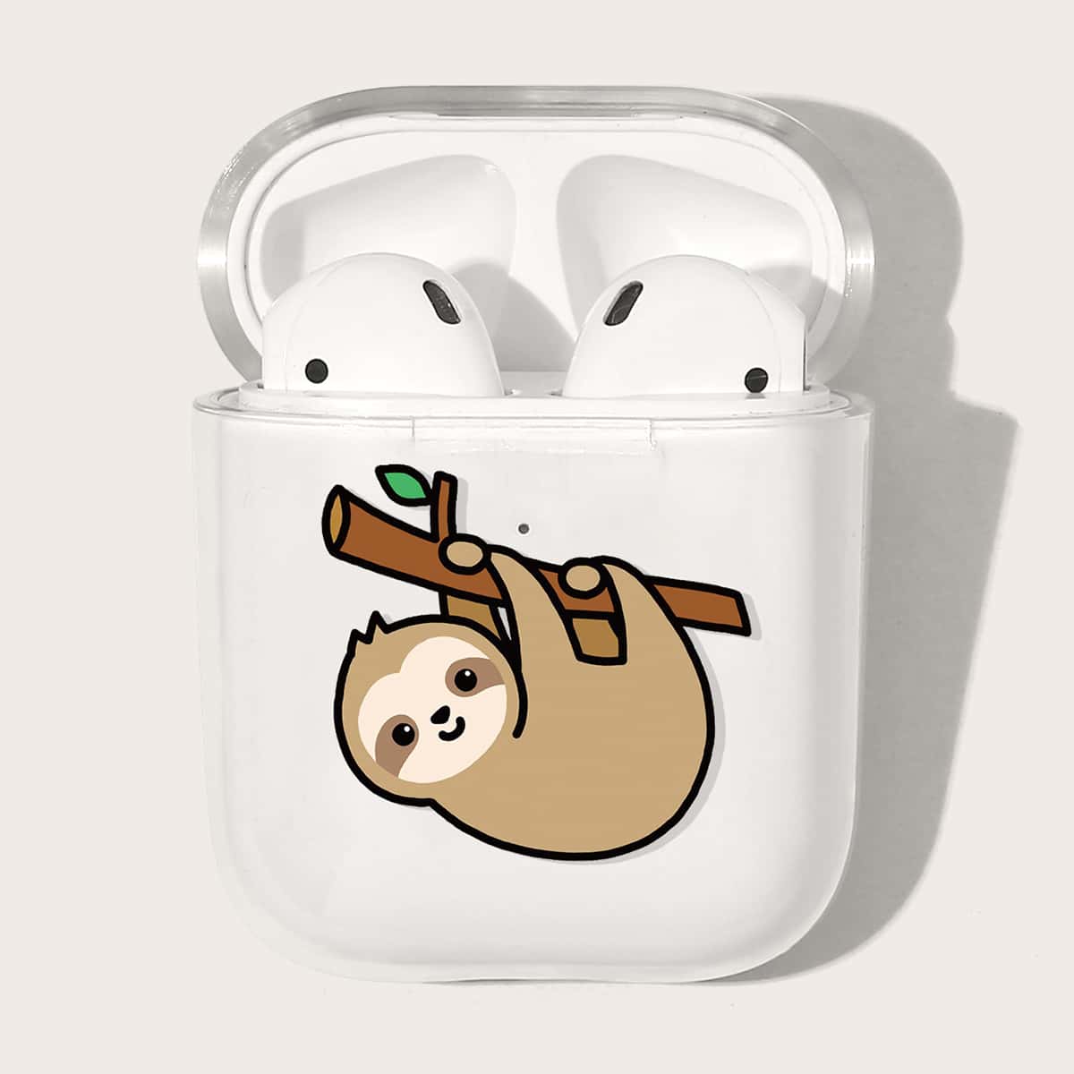   SheIn Прозрачный чехол для Airpods с принтом ленивца