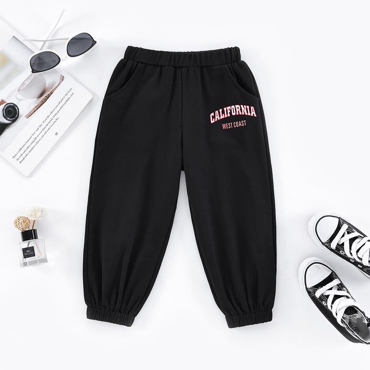   SheIn для мальчиков Спортивные брюки с текстовым принтом с карманом