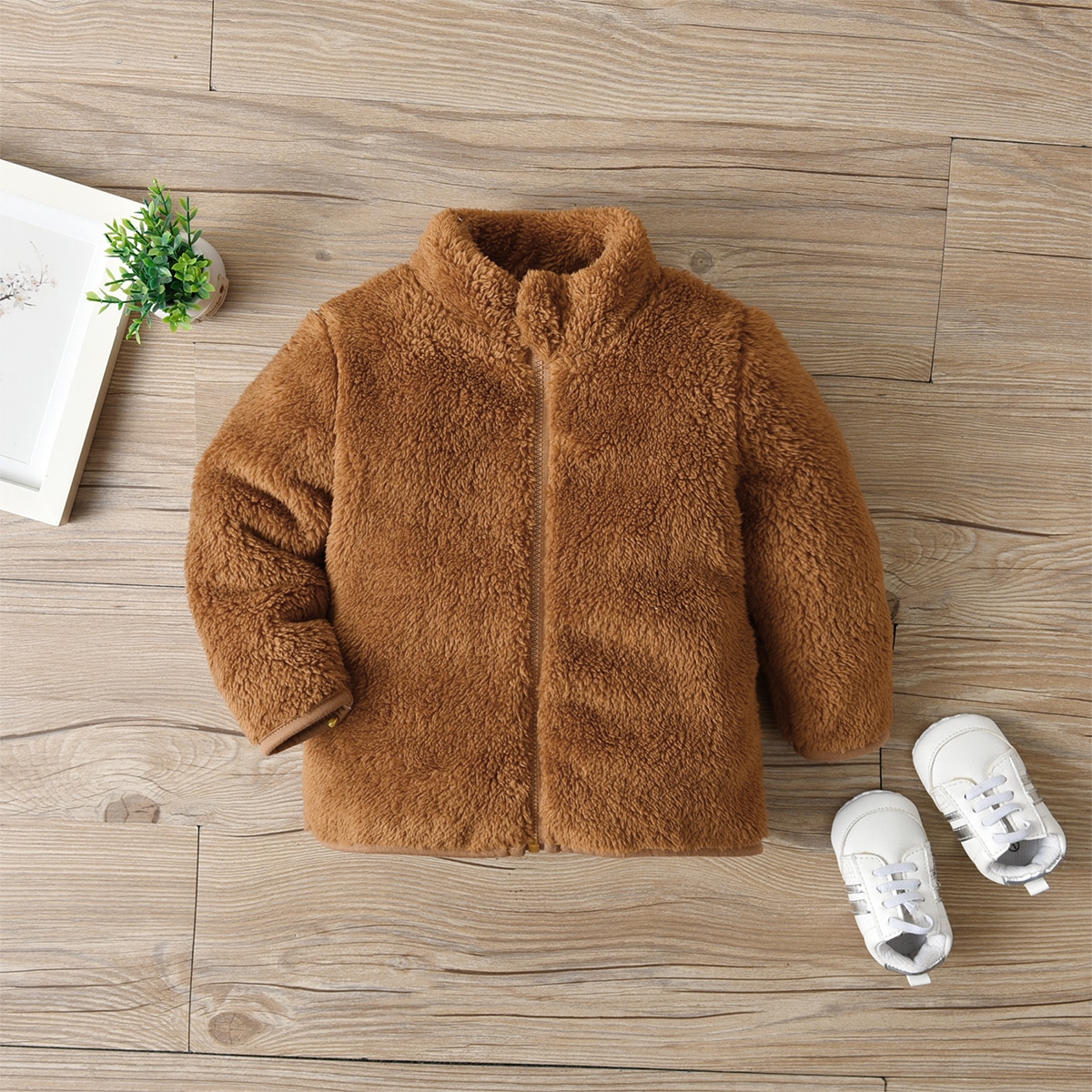   SheIn для детей Пальто на молнии из фланели