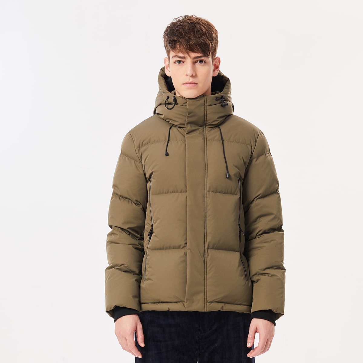   SheIn Мужской пуховик с капюшоном