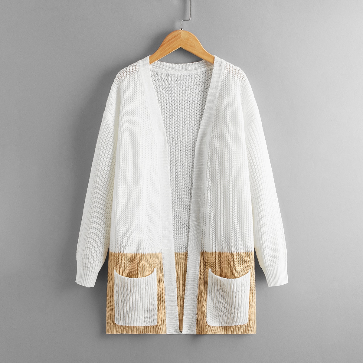   SheIn для девочек Кардиган двухцветный с краманом