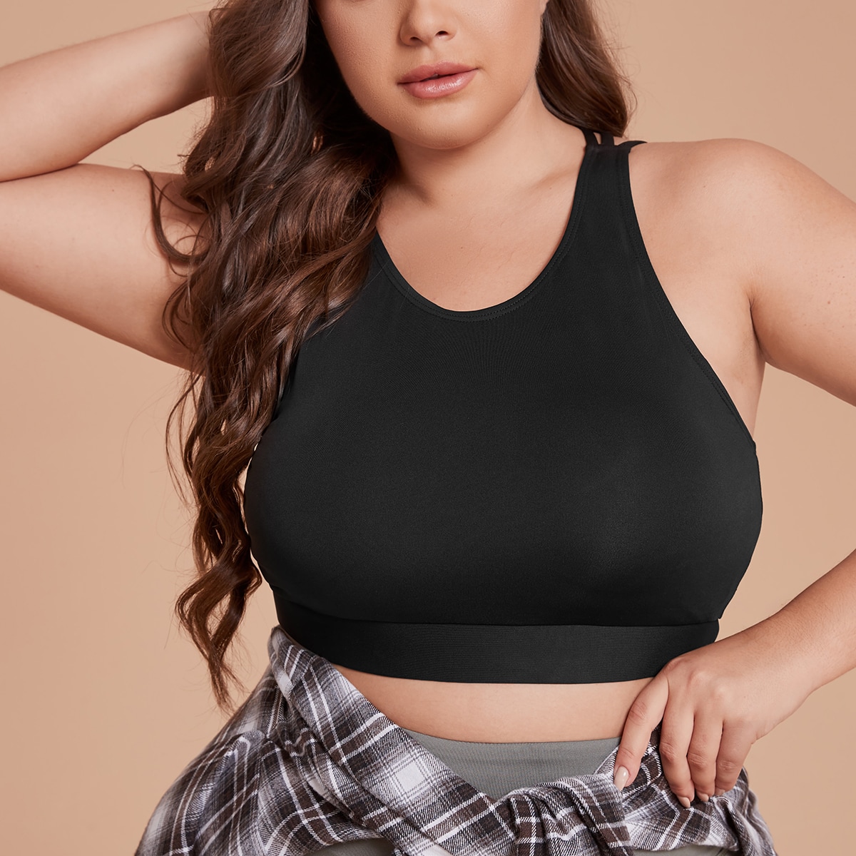   SheIn размера плюс Спортивный бюстгальтер средней поддержки