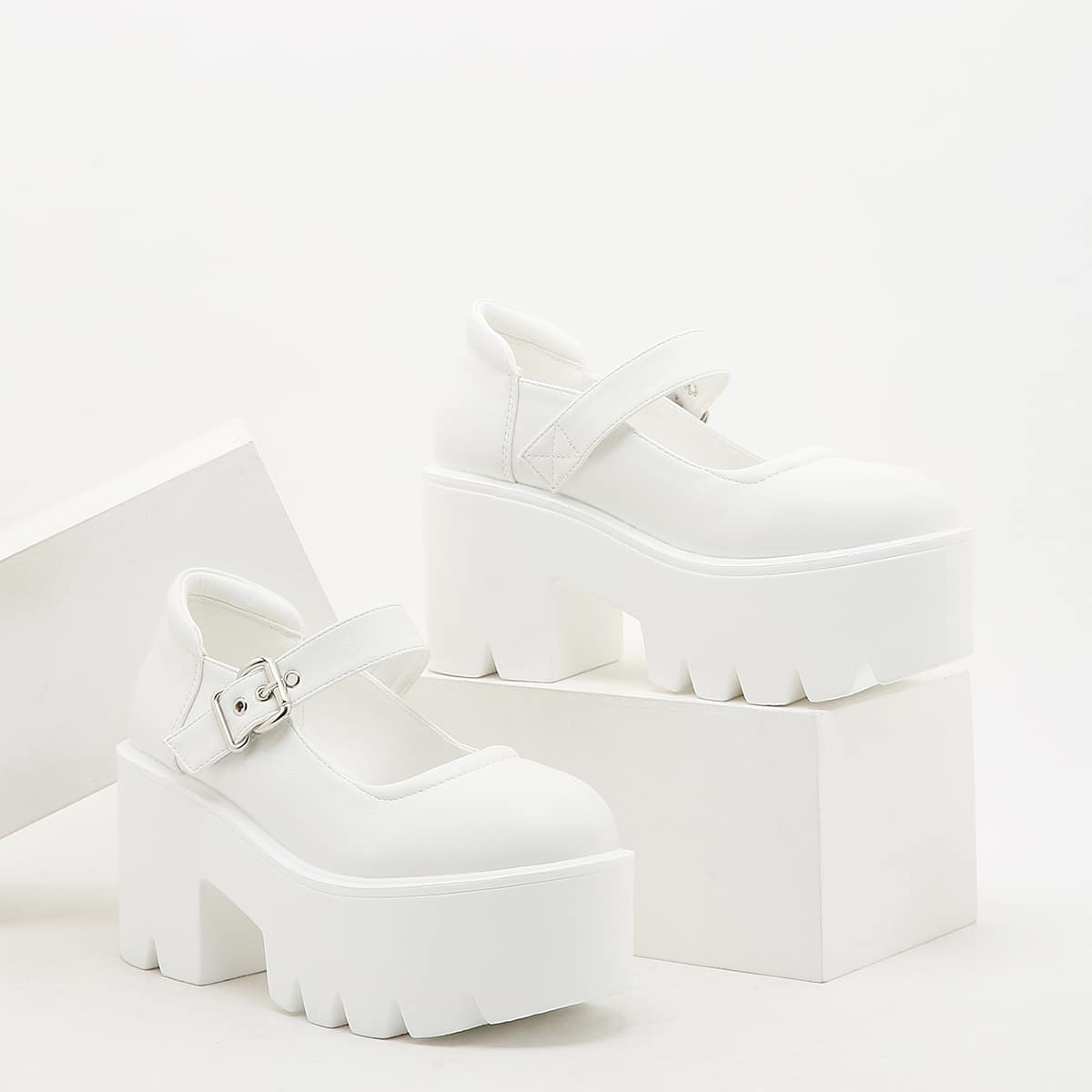   SheIn Минималистичные туфли мэри джейн с пряжкой на платформе