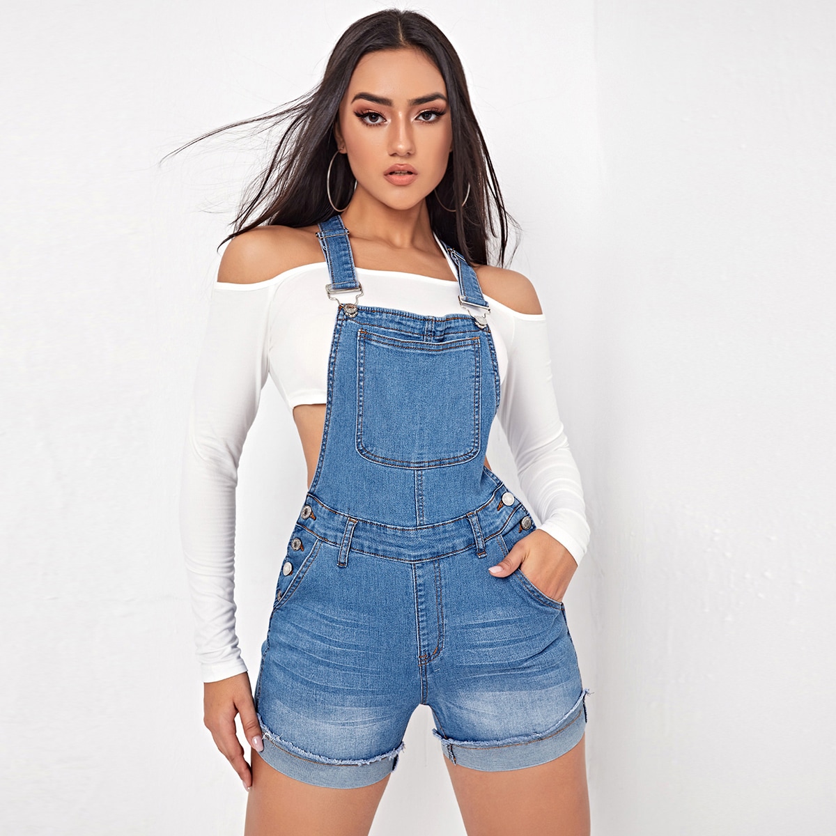   SheIn Джинсовый комбинезон