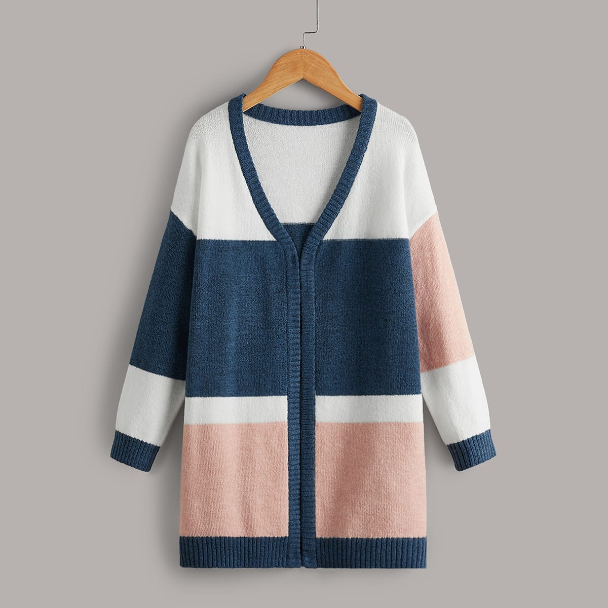   SheIn для девочек Длинный кардиган Контрастный