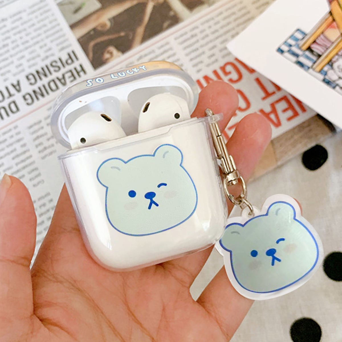   SheIn Чехол для Airpods с узором медведя