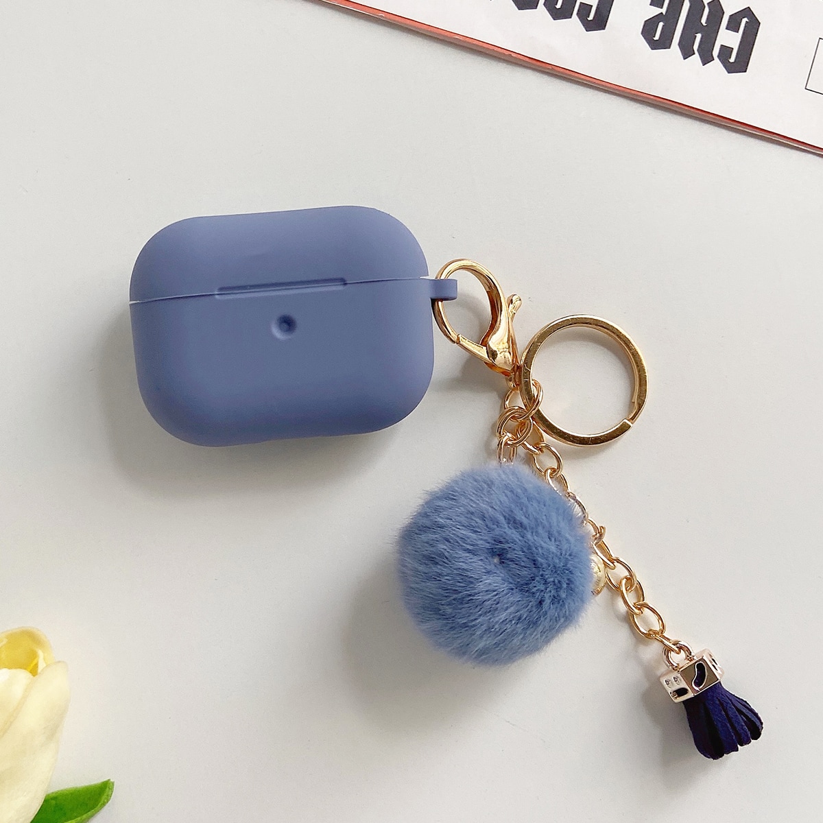  Чехол для Airpods Pro из плюша с помпоном