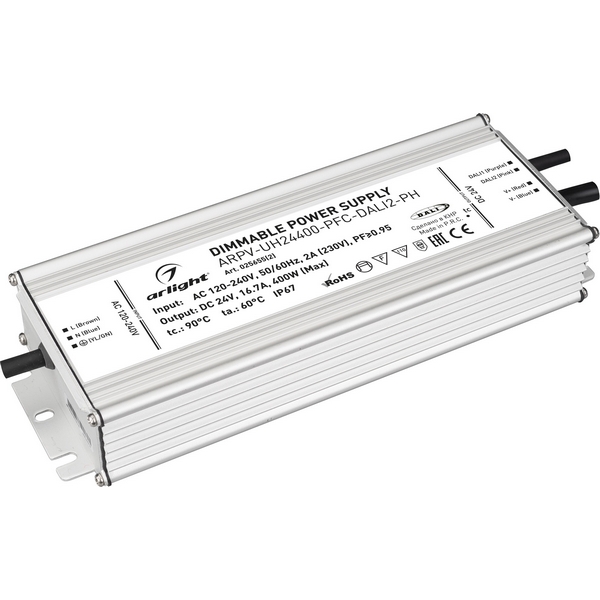 Блок питания ARPV-UH24400-PFC-DALI2-PH (24V, 16.7A, 400W) (Arlight, IP67 Металл, 7 лет) 025655(2)