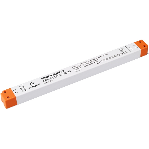 Блок питания ARV-SL12150-SLIM (12V, 12.5A, 150W, PFC) (Arlight, IP20 Пластик, 3 года) 026818