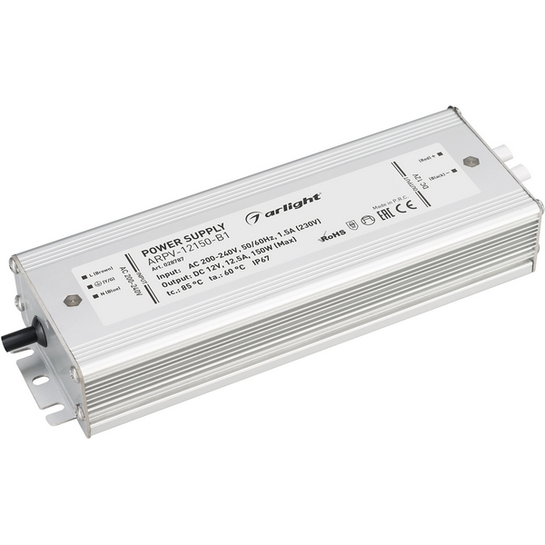 Блок питания ARPV-12150-B1 (12V, 12,5A, 150W) (Arlight, IP67 Металл, 3 года) 028787