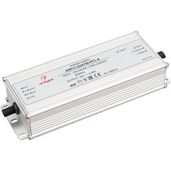 Блок питания ARPV-LG24150-PFC-A (24V, 6.25A, 150W) (Arlight, IP67 Металл, 5 лет) 030015